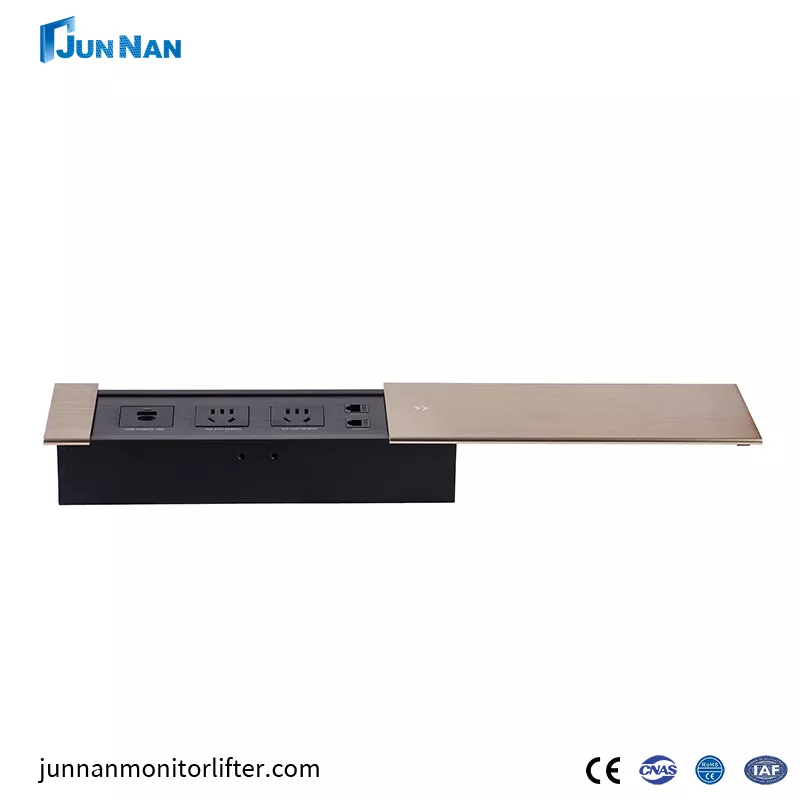 ڈبل USB کے ساتھ ٹیبل ٹاپ ماونٹڈ EU پاور پاپ اپ فرنیچر ساکٹ